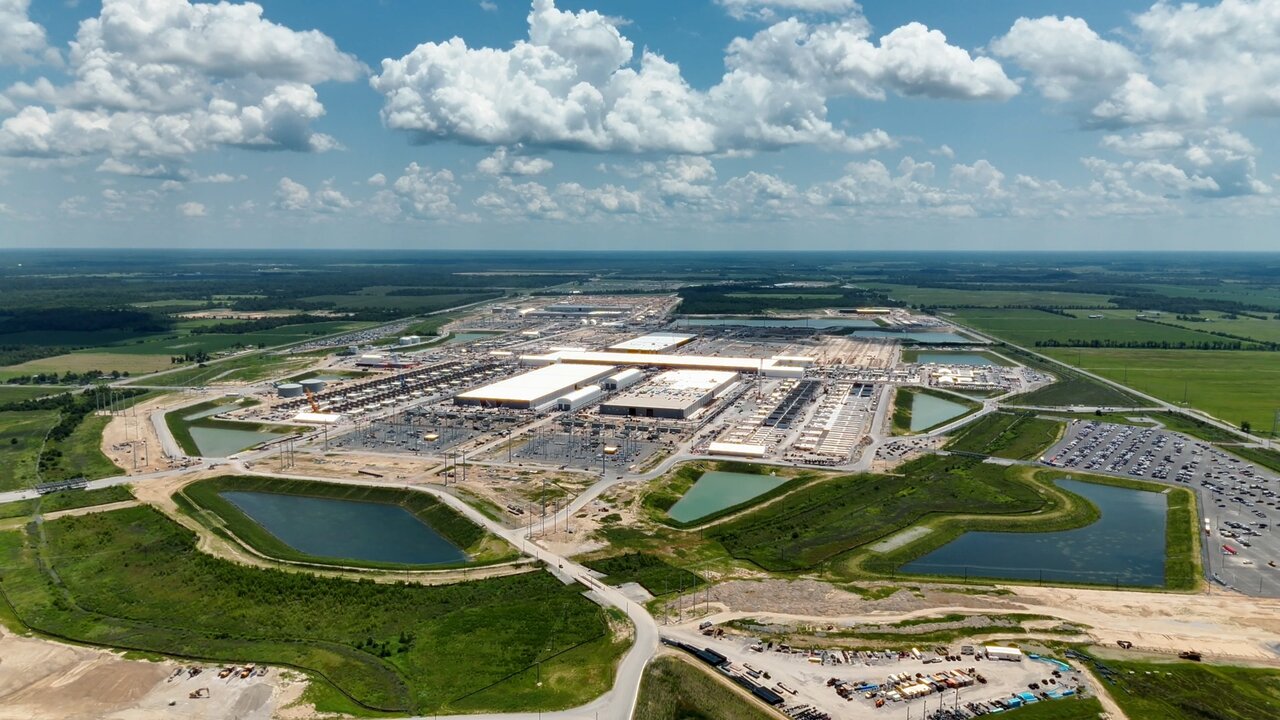 Aerial view of Meta's data center campus under construction in Richland Parish, Louisiana
