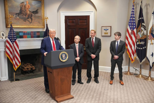 President Trump announcing the Stargate AI project at the White House
